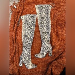 thigh high snakeskin boots